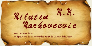 Milutin Markovčević vizit kartica